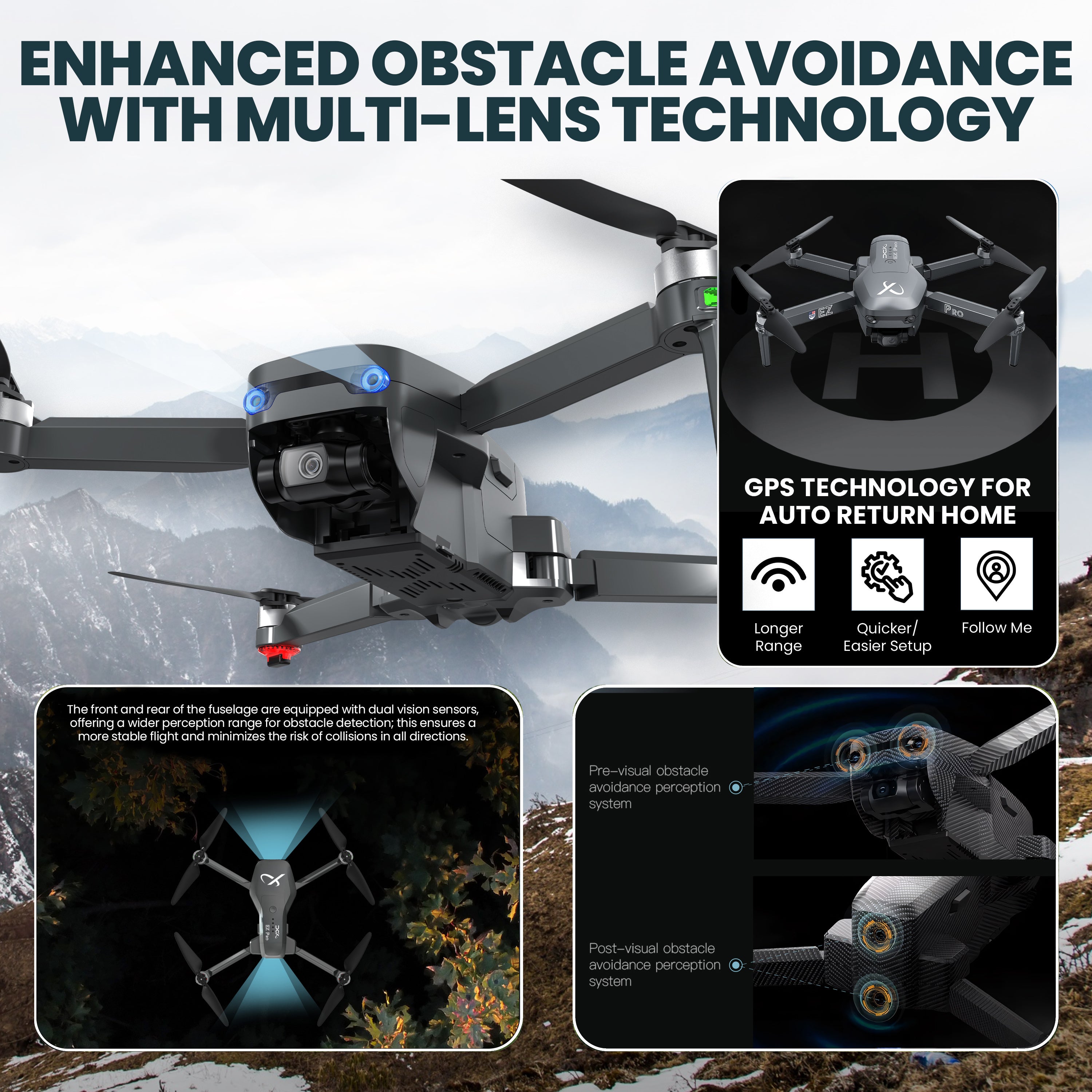 EZ Pro Camera Drone with 4K UHD from DCX Unlimited – DCX Unlimited