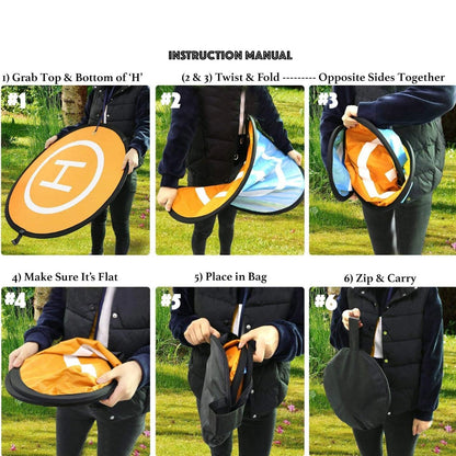 Large Drone Landing Pad 32inch Waterproof Manual