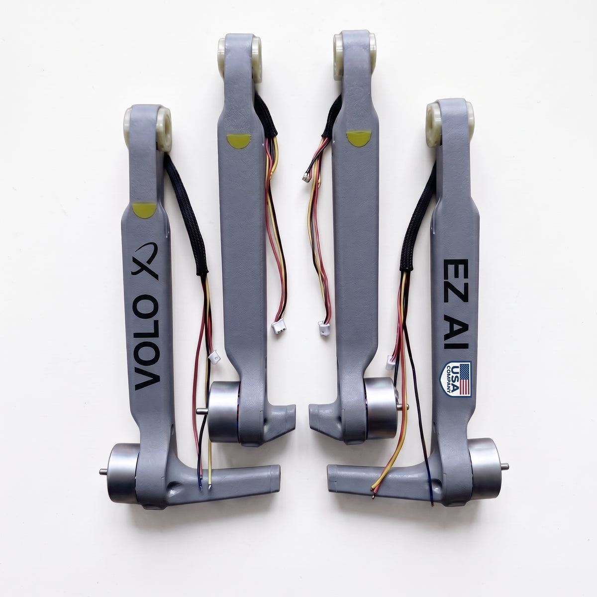 All four Volo X EZ AI replacement arms motors photographed together